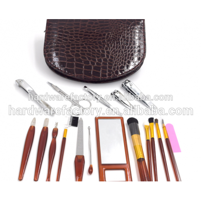 New products 2019 innovative product 18 pcs disposable manicure kit and makeup brushes sets for wholesales for women