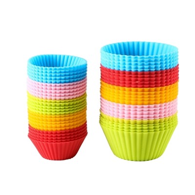 6 Pieces Colorful Silicone Cupcake Liners Reusable Baking Cups Nonstick Pastry Muffin Molds